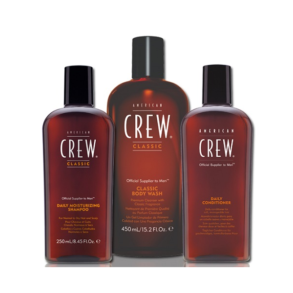 American Crew Daily Moisturizing Shampoo+Daily Conditioner+Classic Body Wash - Hairsale.se