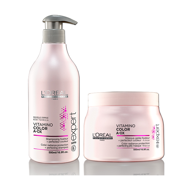 Loreal Vitamino Color AOX Shampoo 500ml + Mask 500ml - Hairsale.se