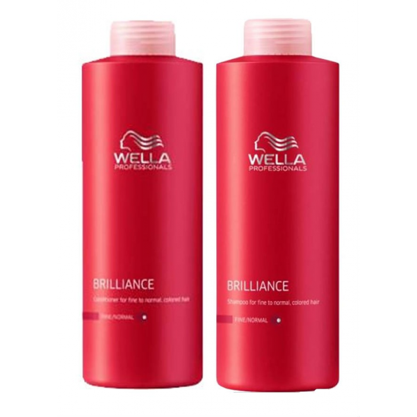 Wella Professionals Brilliance Shampoo+Conditioner Fine/Normal 1000ml - Hairsale.se