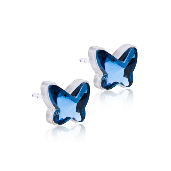Blomdahl Plastic Butterfly Aquamarine - Hairsale.se