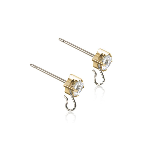 Blomdahl Safety Ear Pin White/Gold - Hairsale.se
