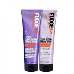 Fudge Clean Blonde Damage Rewind Violet Shampoo + Conditioner Duo - Hairsale.se