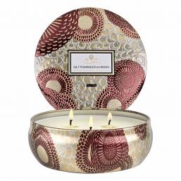 Voluspa Gilt Pomander & Hinoki, 3-wick Candle 40h - Hairsale.se