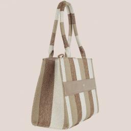 Ulrika Design Stripe Bag, beige - Hairsale.se