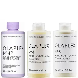 Olaplex No 4P Blonde Shampoo + 4 Shampoo + 5 Conditioner TRIO - Hairsale.se