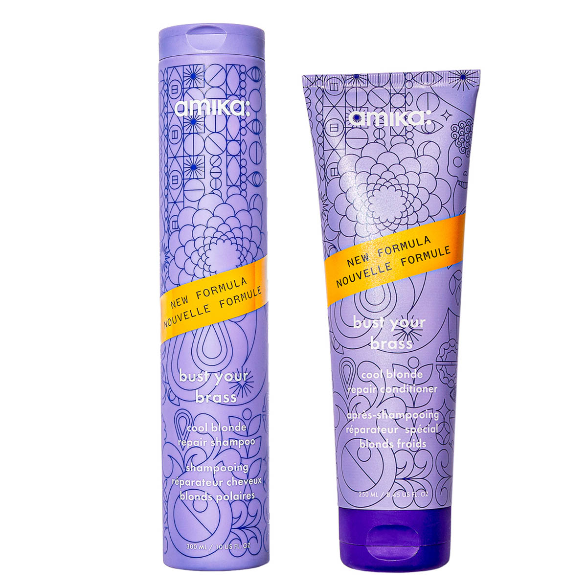 Amika Bust Your Brass Cool Blonde Shampoo + Conditioner DUO - Hairsale.se
