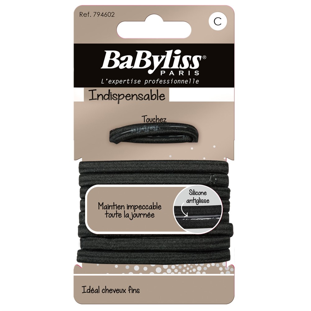 Babyliss Anti-glid snoddar, svarta, 9 st - Hairsale.se