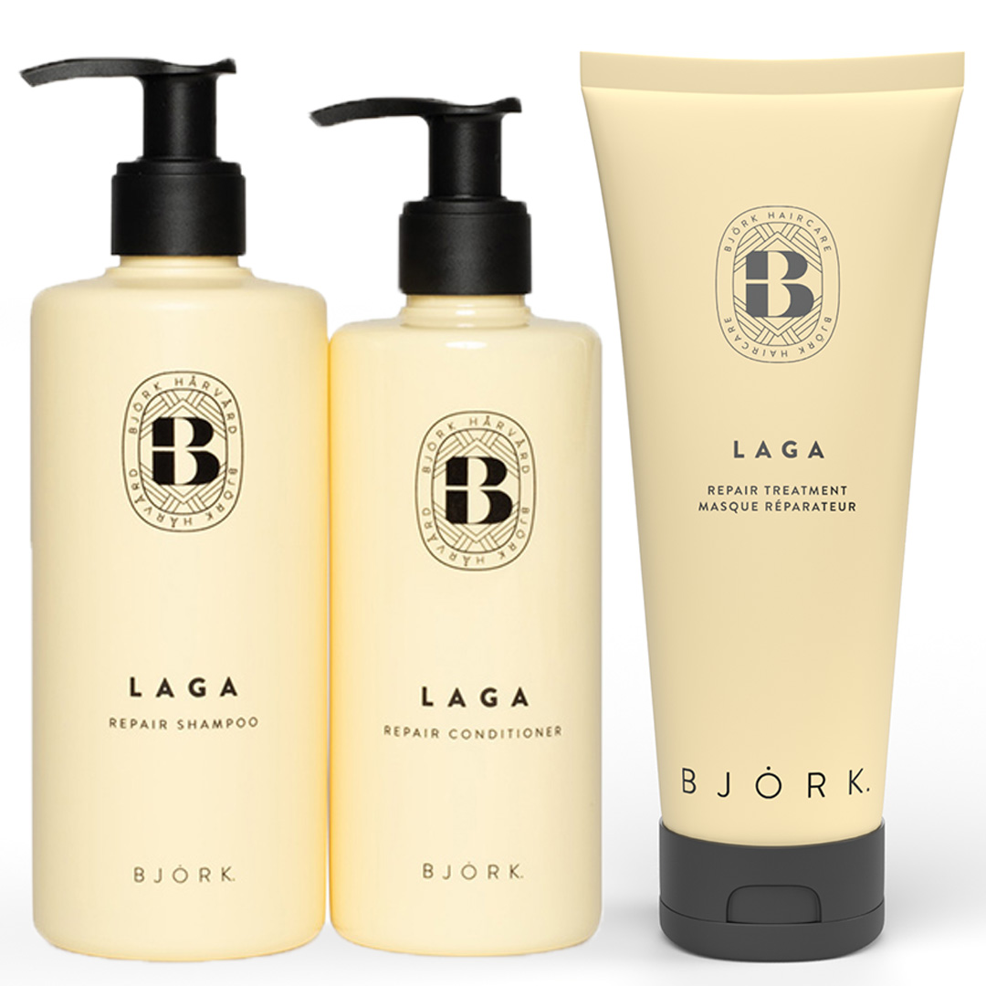 Bjrk Laga Shampoo + Balsam + Inpackning TRIO - Hairsale.se