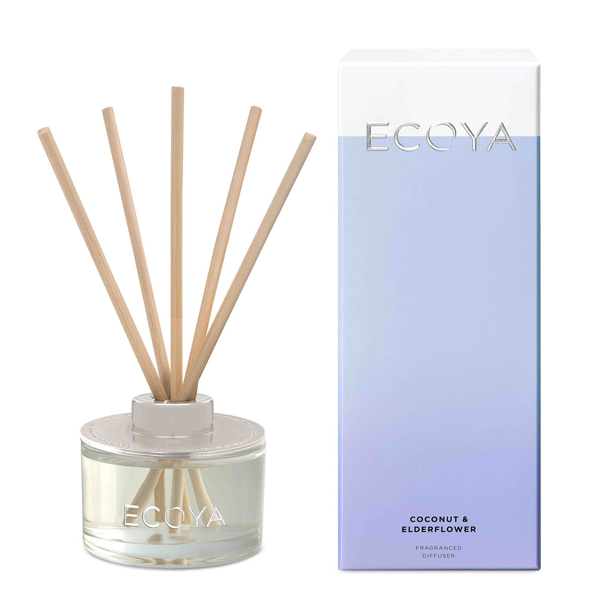 Ecoya Mini Reed Diffuser, Coconut & Elderflower, Doftstickor - Hairsale.se