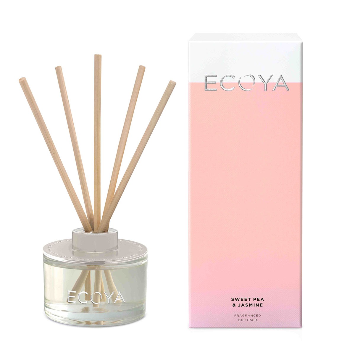 Ecoya Mini Reed Diffuser, Sweet Pea & Jasmine, Doftstickor - Hairsale.se