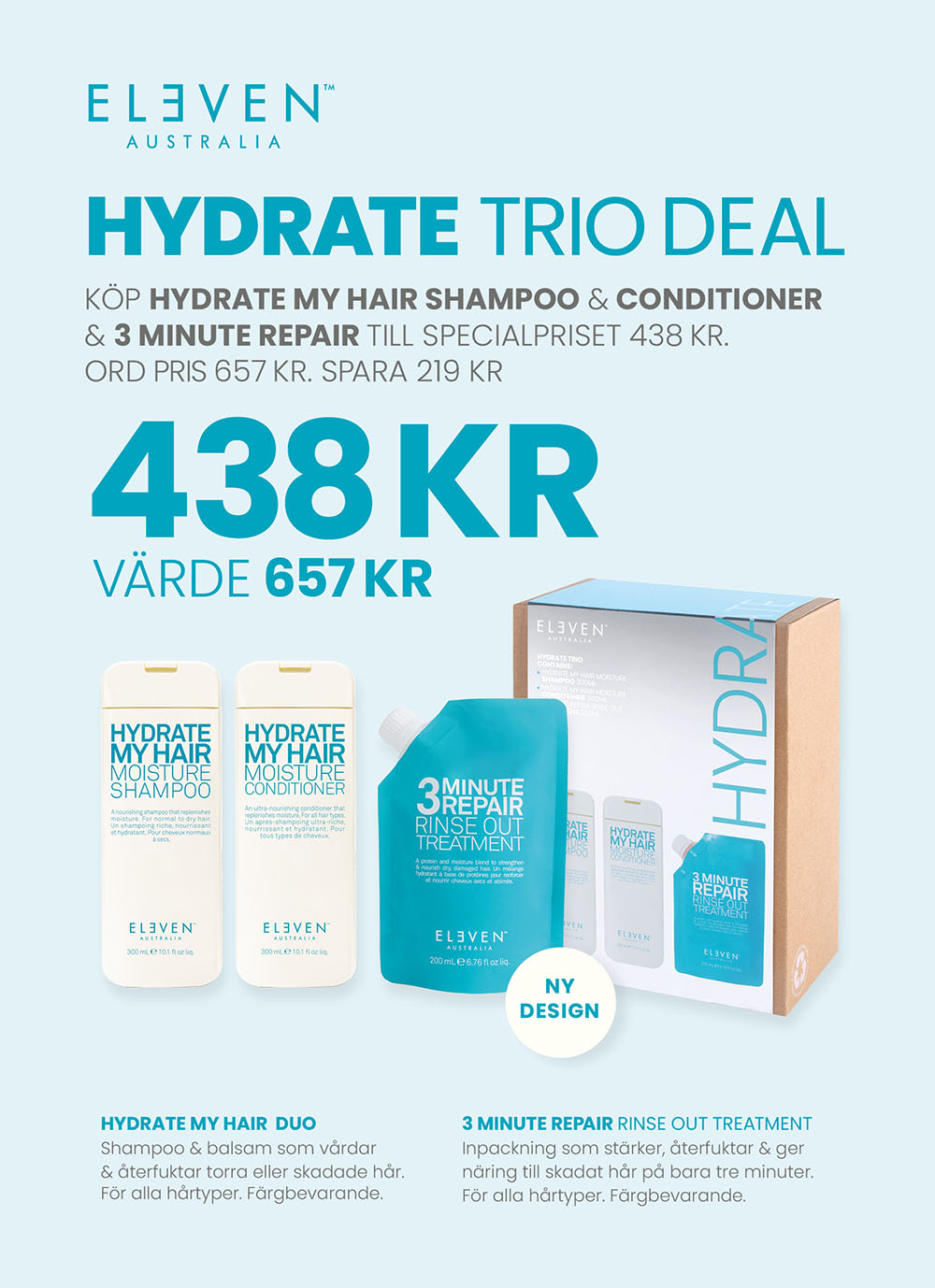 Eleven Australia Hydrate My Hair TRIO BOX - Hairsale.se
