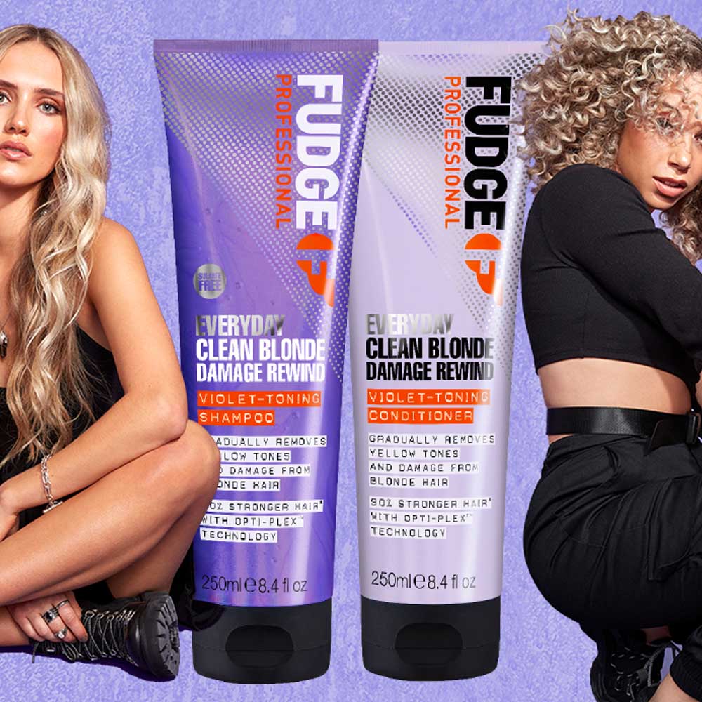 Fudge Clean Blonde Damage Rewind Violet Shampoo + Conditioner Duo - Hairsale.se