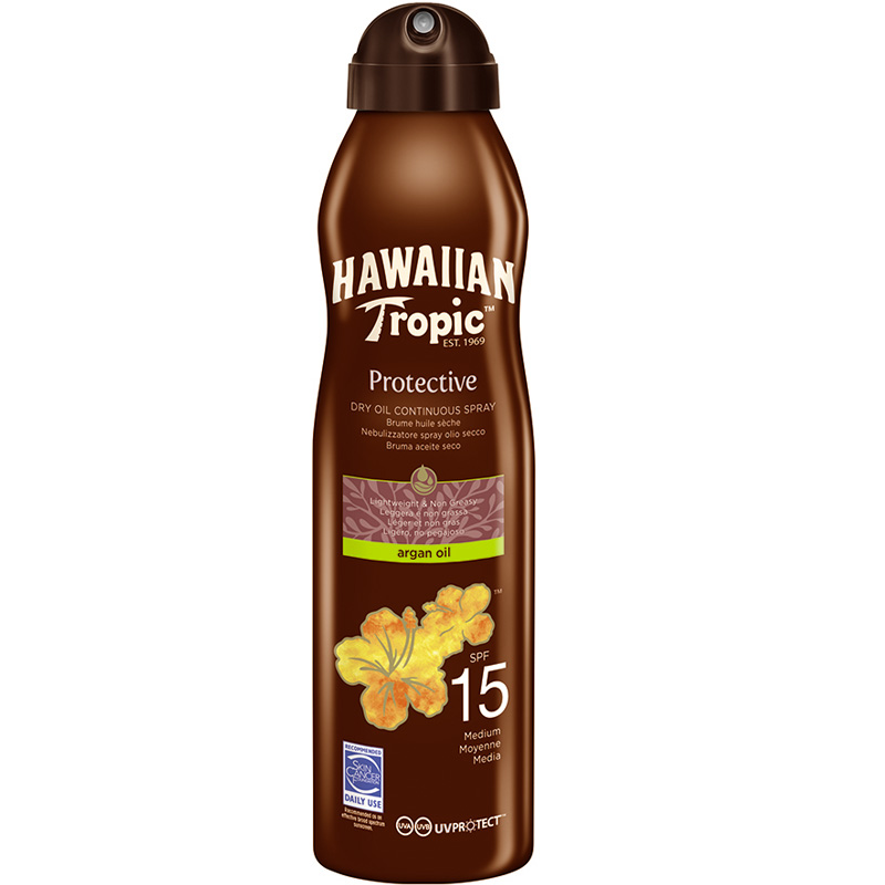 Hawaiian Tropic Dry Oil Argan C-Spray, SPF 15, 180ml - Hairsale.se