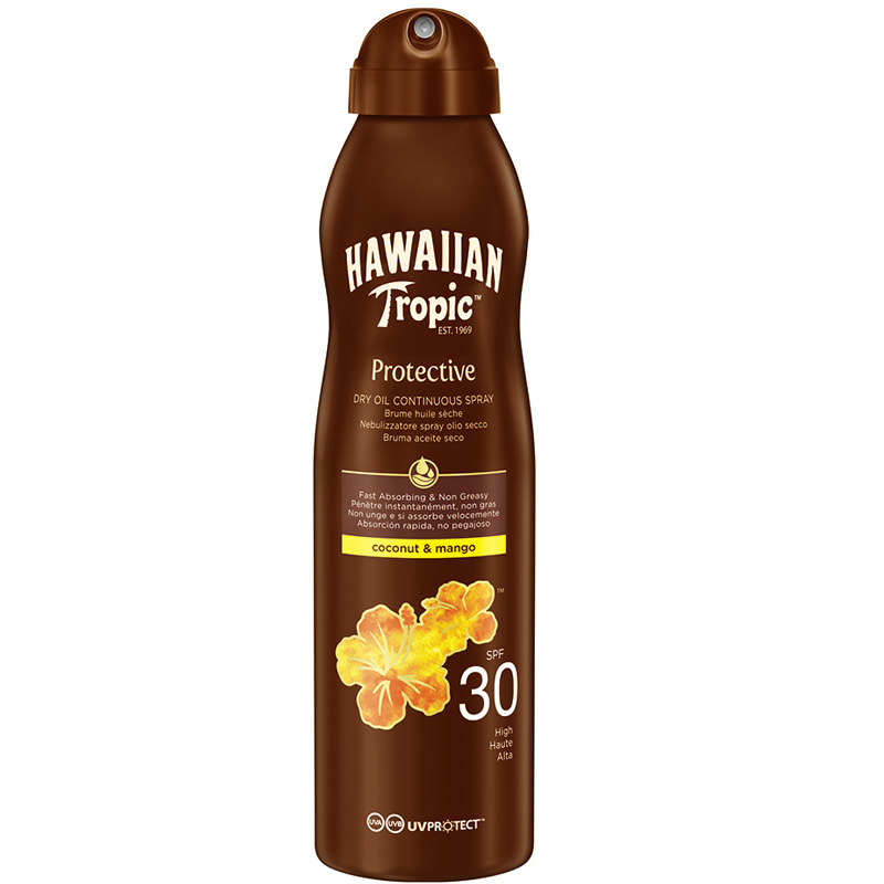 Hawaiian Tropic Dry Oil Coconut & Mango C-Spray, SPF 30, 180ml - Hairsale.se