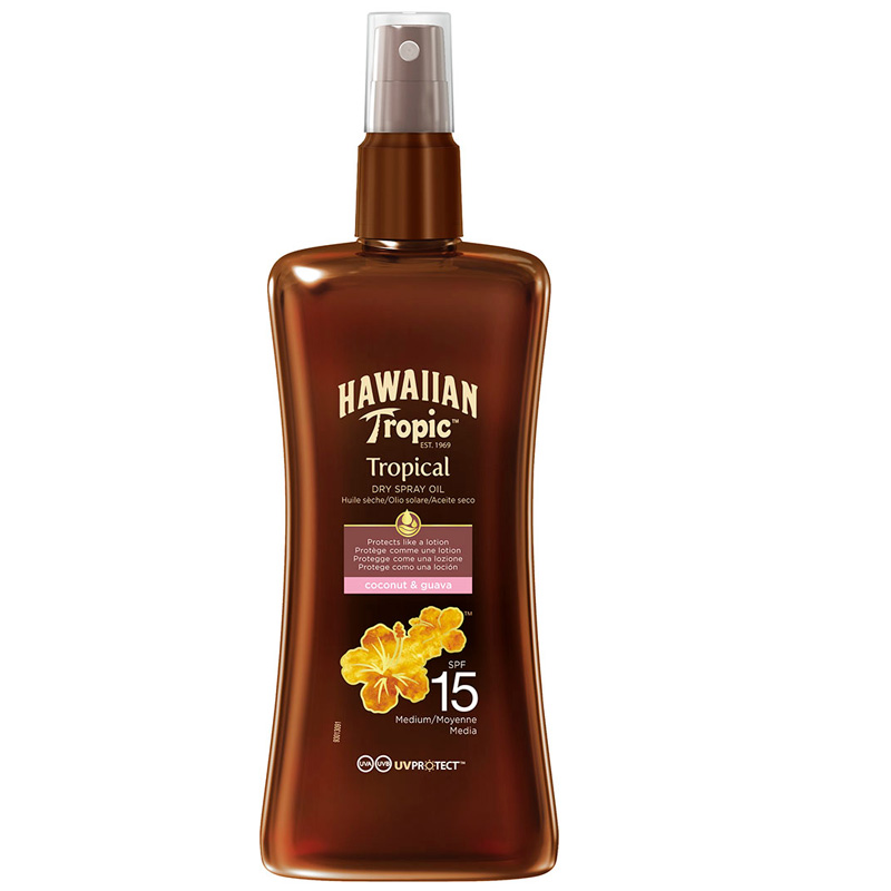 Hawaiian Tropic Dry Spray Oil SPF 15, 200ml - Hairsale.se