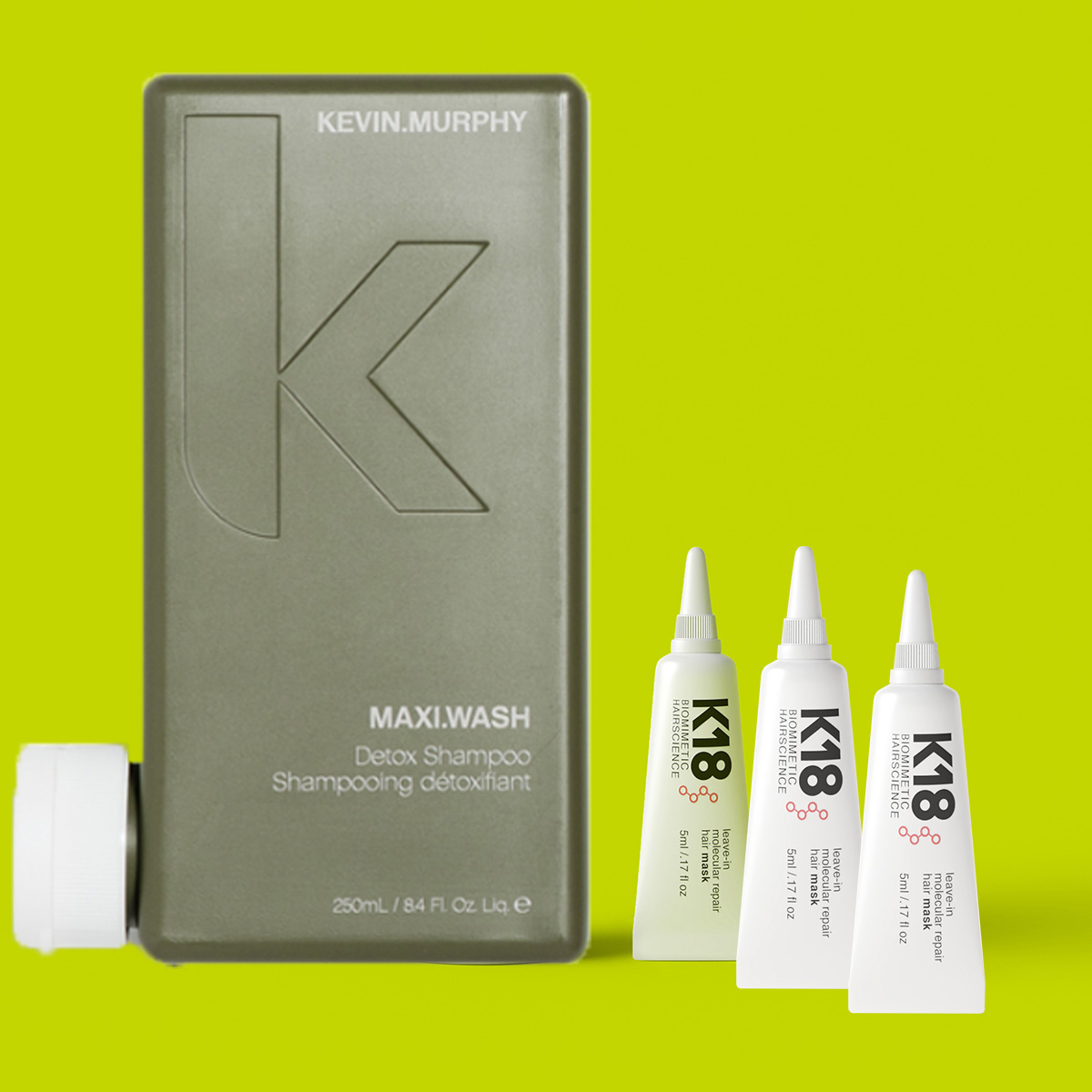 K18 Leave in Mask 3 x 5ml + Maxi Wash 250ml - Hairsale.se