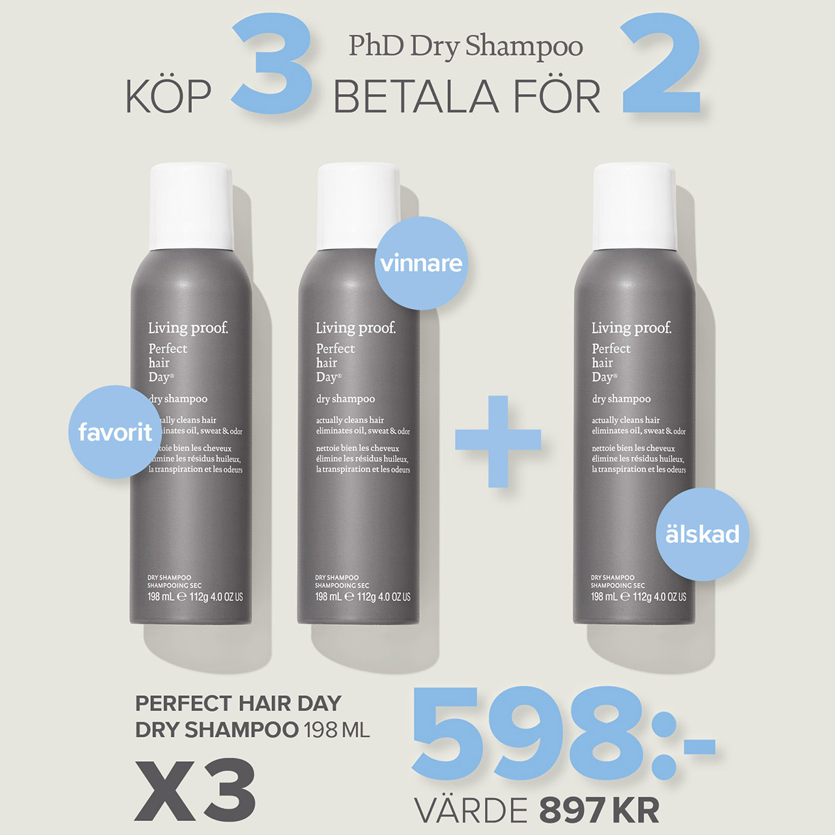 Living Proof Dry Shampoo - Köp 3 Betala för 2 - Hairsale.se