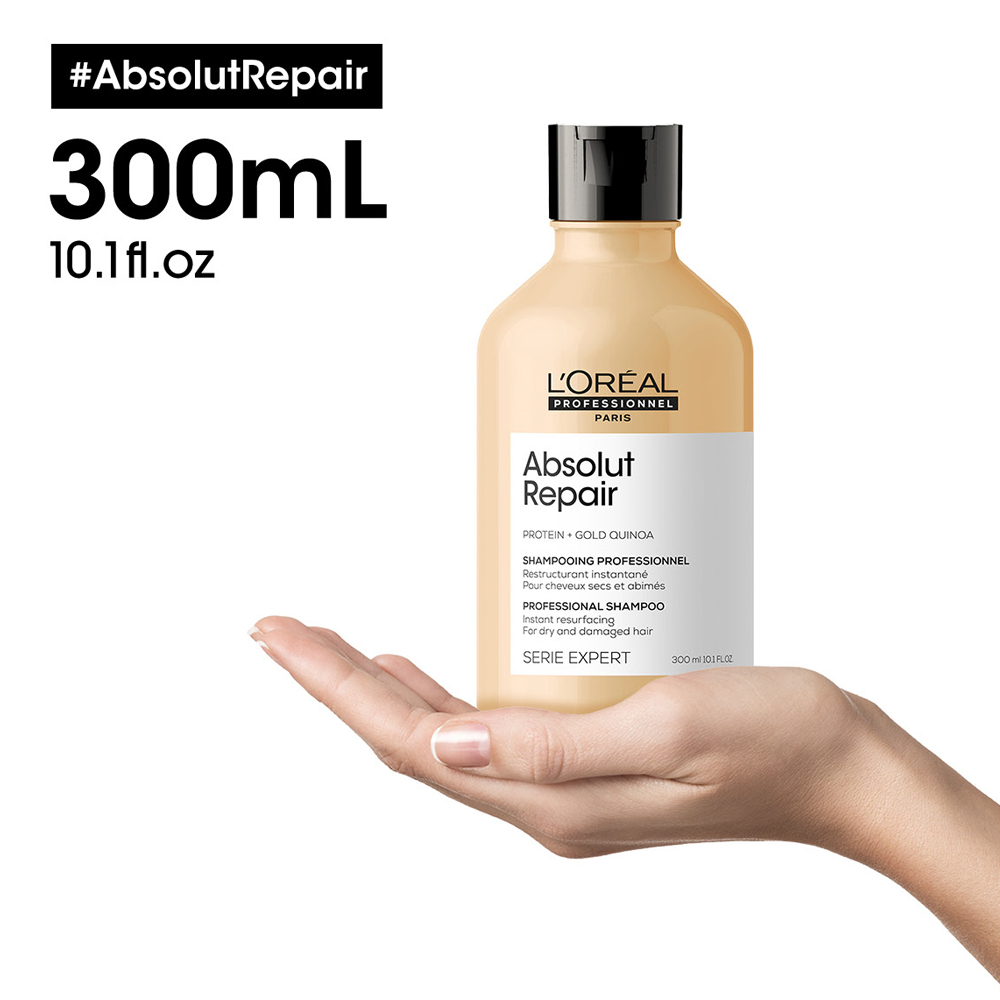 Loreal Absolut Repair Gold Quinoa Shampoo, 300ml - Hairsale.se