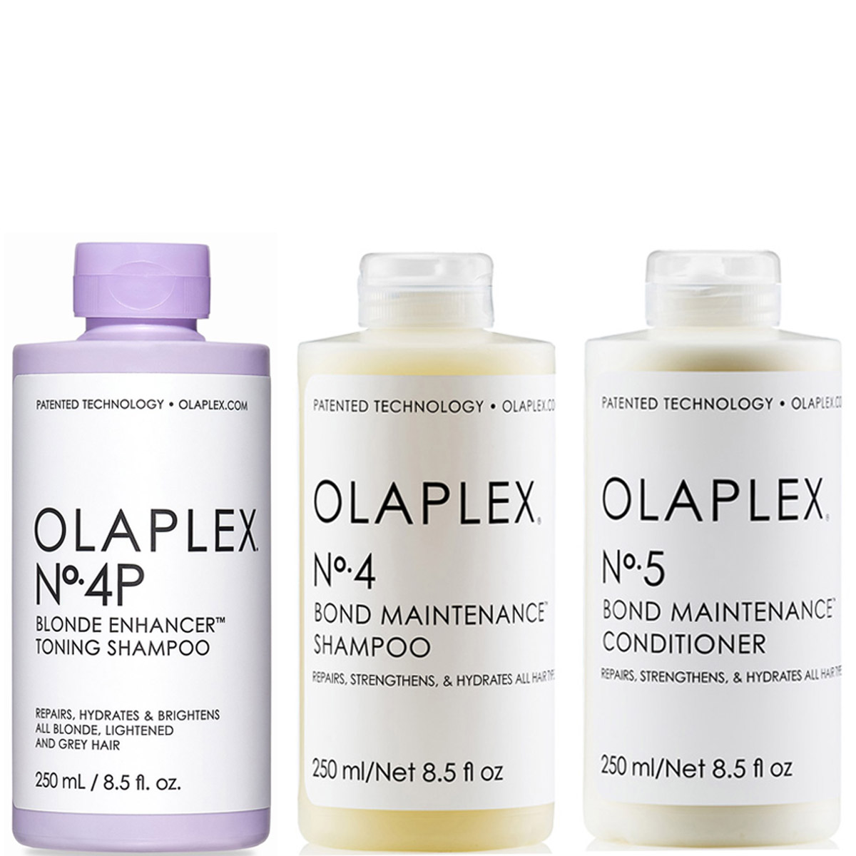 Olaplex No 4P Blonde Shampoo + 4 Shampoo + 5 Conditioner TRIO - Hairsale.se