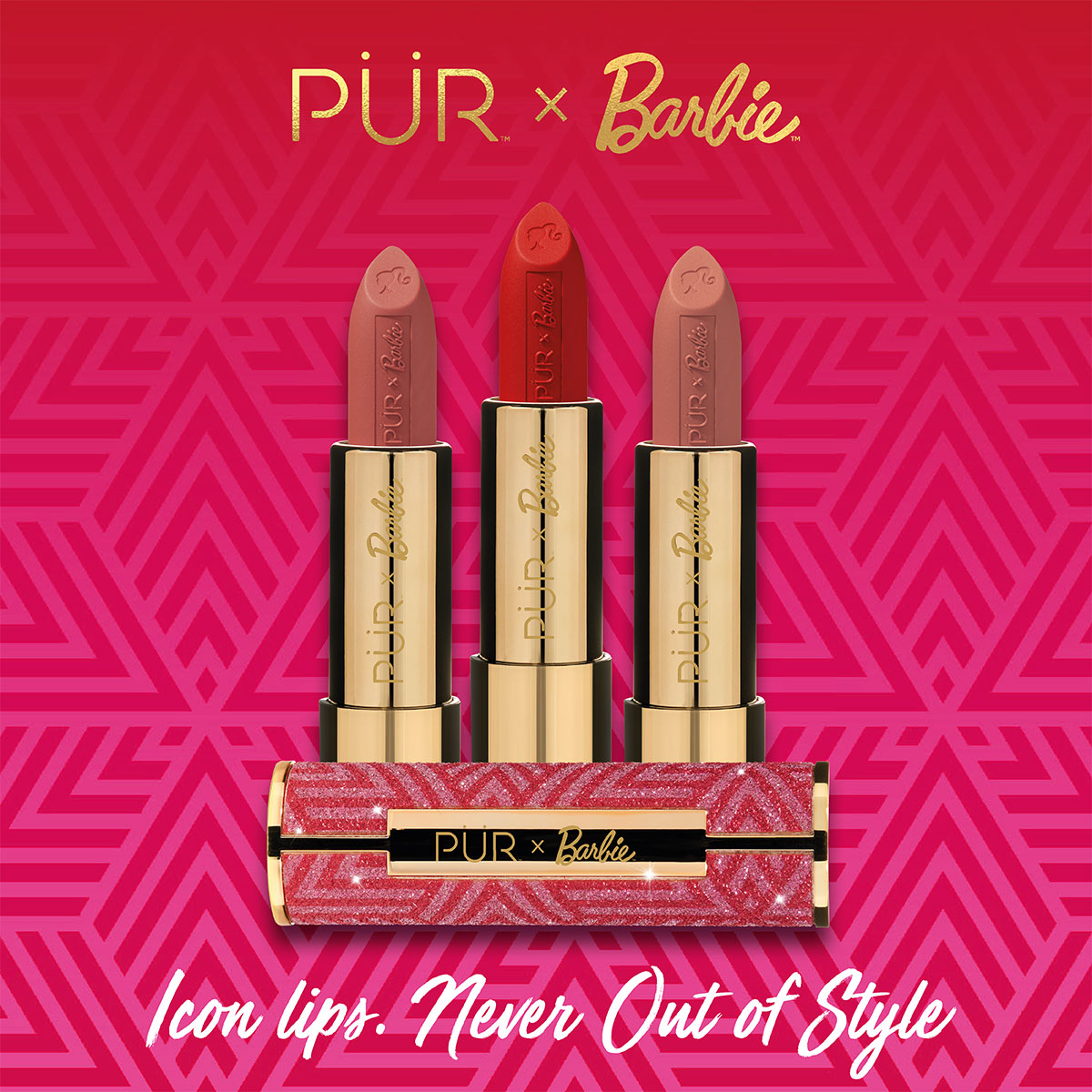 PUR X Barbie Iconic Lips Trailblazer rosa beige lppstift - Hairsale.se