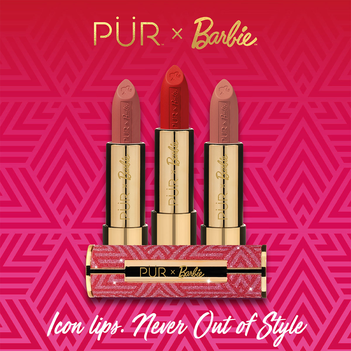 PUR X Barbie Iconic Lips Trailblazer rosa beige läppstift - Hairsale.se