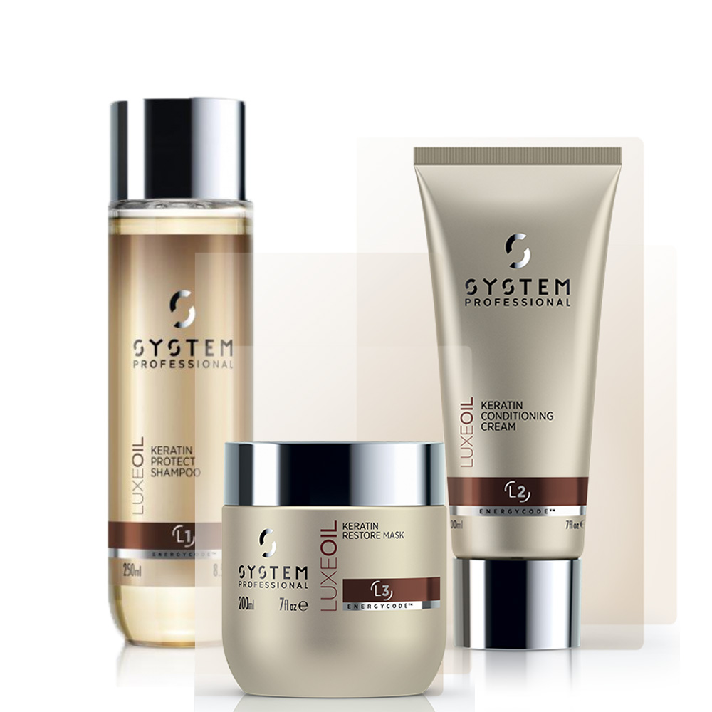 SYSTEM Luxe Oil Keratin TRIO Shampoo + Conditioner + Mask - Hairsale.se