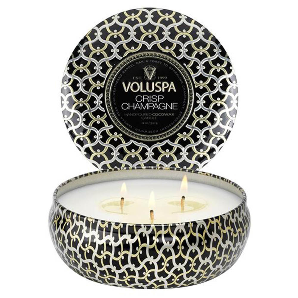 Voluspa Crisp Champagne, 3-Wick Candle 40h - Hairsale.se