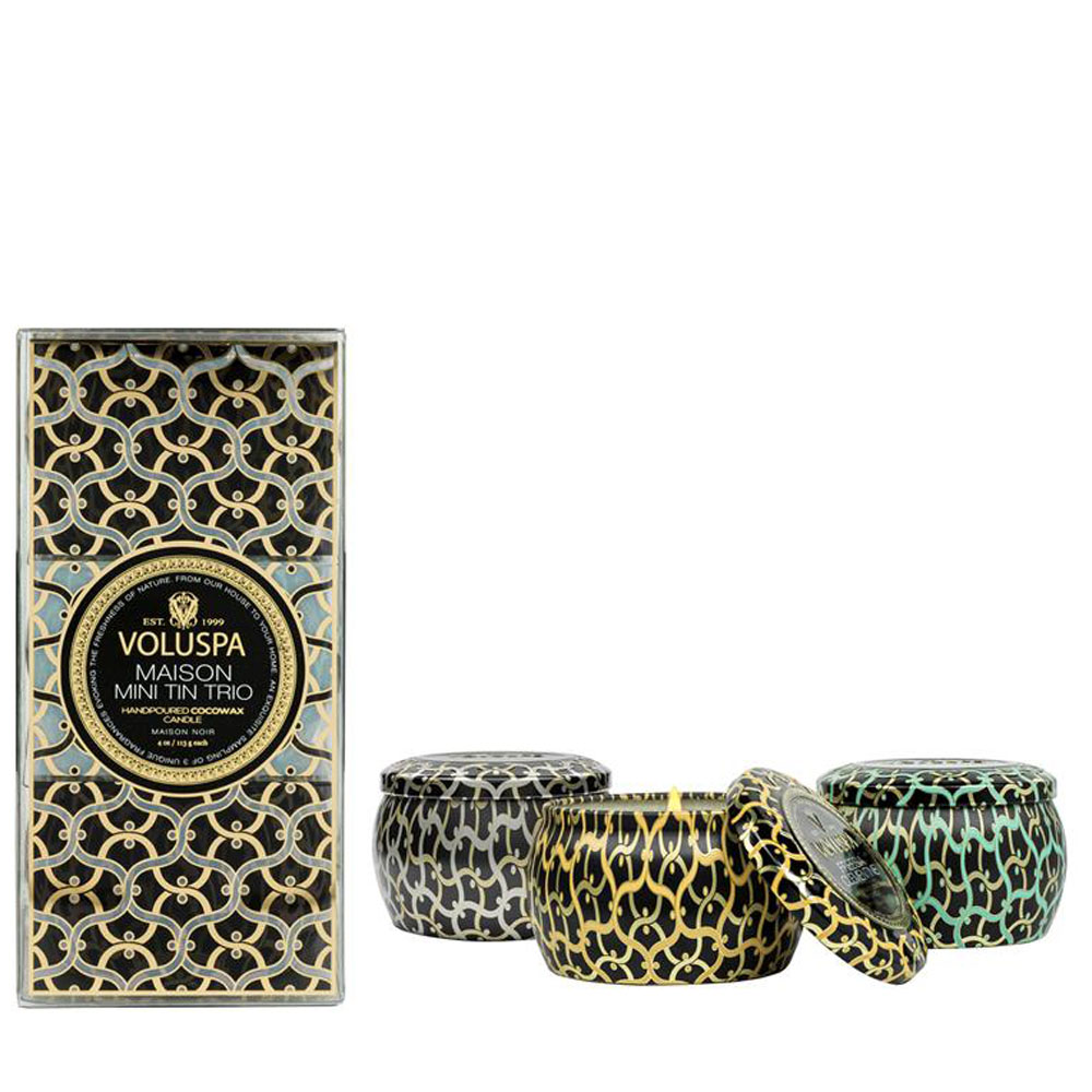 Voluspa Giftset Maison Noir, Mini Tin Trio - Hairsale.se