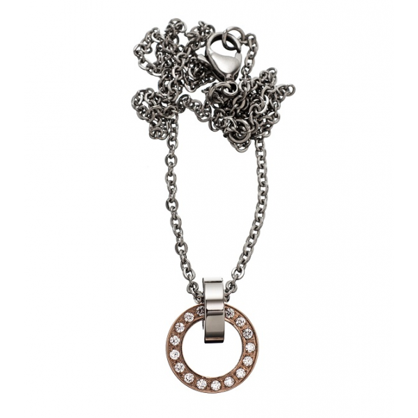 Edblad Eternity Orbit Necklace Short Steel/Rose Gold - Hairsale.se