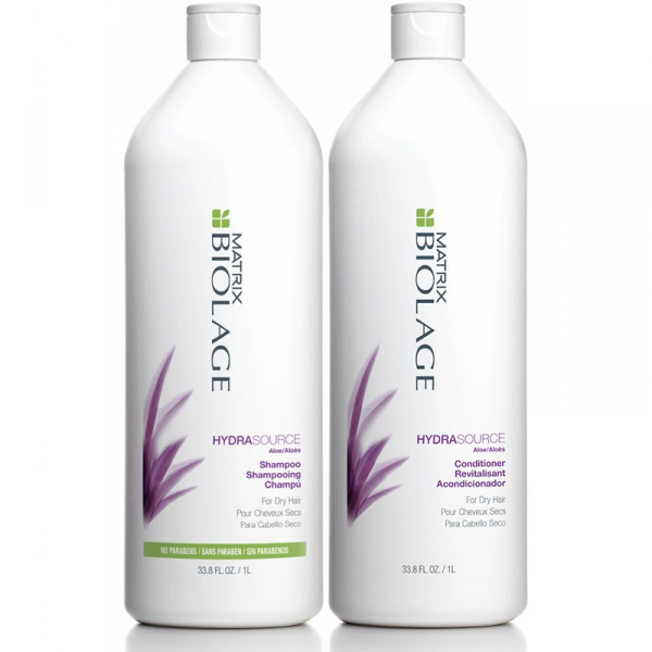 Matrix Biolage HydraSource Shampoo & Detangling Solution 1L x2 - Hairsale.se